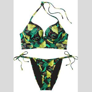 New! Victorias Secret VS Archives Swim Green Leaves Bikini SET 4750